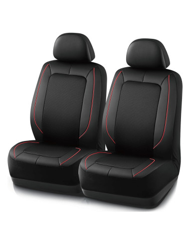 Funda de Asiento de Coche PIC AUTO Rojo Delantero Cuero Malla