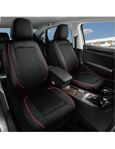 Funda de Asiento de Coche PIC AUTO Rojo Delantero Cuero Malla 2