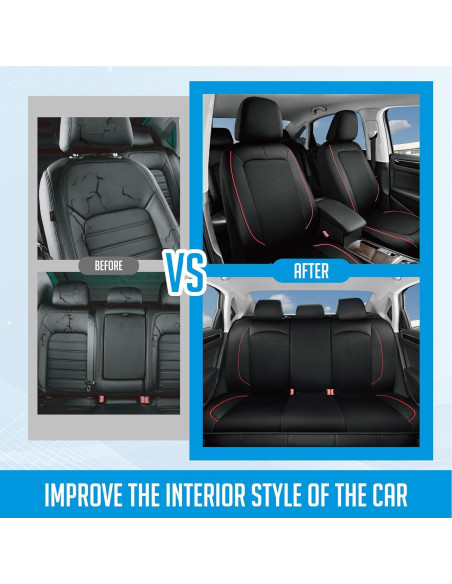 Funda de Asiento de Coche PIC AUTO Rojo Delantero Cuero Malla