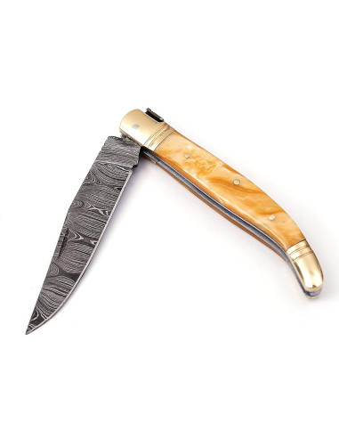 Cuchillo Plegable Laguiole Damascus Depot 21.6 cm Beige