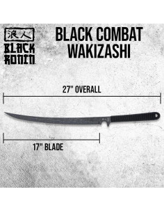 Espada Wakizashi de Combate Black Ronin 68.6 cm Acero Inoxidable 2