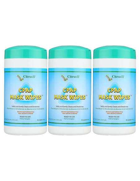 Toallitas de limpieza CPAP Citrus II - 62 unidades - Aroma cítrico