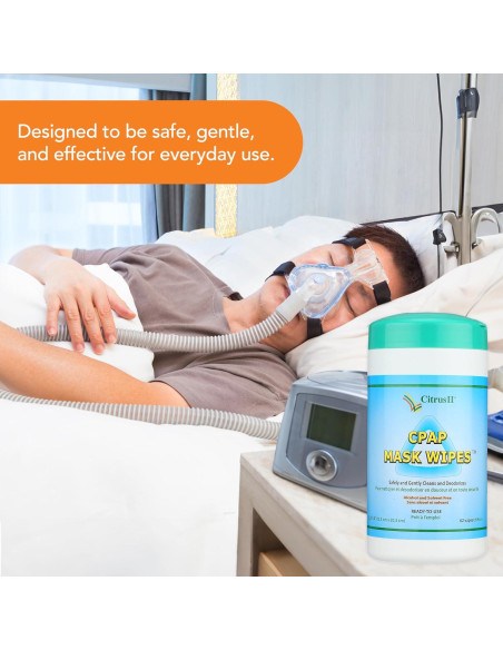 Toallitas de limpieza CPAP Citrus II - 62 unidades - Aroma cítrico