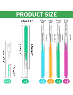 Set de Cepillos Interdentales Svalor 60 Piezas Multicolor 2