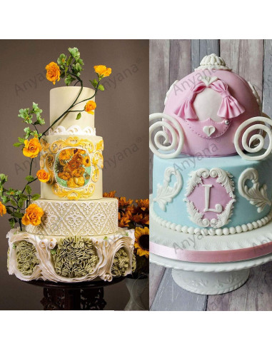 Molde de Silicona para Pastel de Boda Anyana Scroll Grande