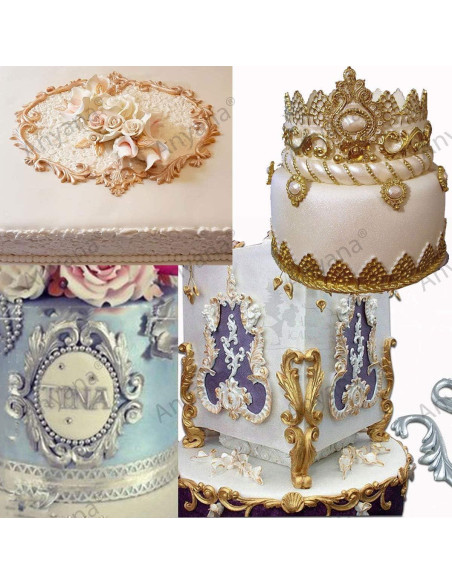 Molde de Silicona para Pastel de Boda Anyana Scroll Grande
