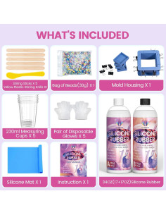 Kit de Moldes de Silicona Vivresina 1.74 kg 15A Antiestrés 2