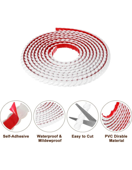 Moldura de Recubrimiento de Pared Autoadhesiva uxcell 5m x 2cm Blanca Moldura de Recubrimiento de Pared Autoadhesiva uxcell 5m x 2cm Blanca