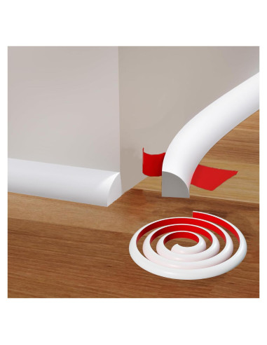 Moldura Cuarterona Flexible mvuenleyog 198 cm Caucho Blanco