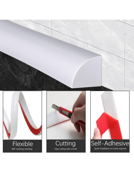 Moldura Cuarterona Flexible mvuenleyog 198 cm Caucho Blanco Moldura Cuarterona Flexible mvuenleyog 198 cm Caucho Blanco