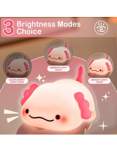Luz Nocturna Axolote Lettreq Recargable 14.66cm para Niños 2