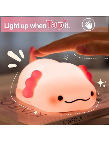 Luz Nocturna Axolote Lettreq Recargable 14.66cm para Niños