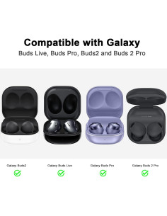 Funda de Silicona AIRSPO para Galaxy Buds 2 Pro/2/Live/FE - Negro 2
