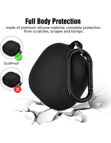 Funda de Silicona AIRSPO para Galaxy Buds 2 Pro/2/Live/FE - Negro