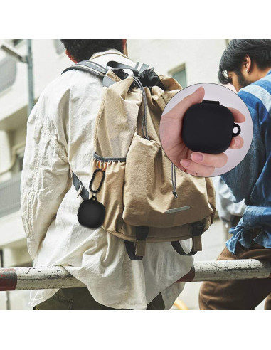 Funda de Silicona AIRSPO para Galaxy Buds 2 Pro/2/Live/FE - Negro