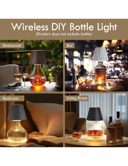 Lámpara de Botella Inalámbrica WILIT con Luz Táctil 3 Niveles