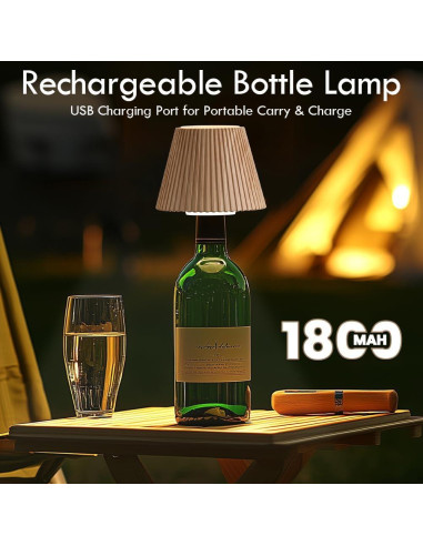 Lámpara de Botella Inalámbrica WILIT con Luz Táctil 3 Niveles