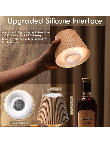 Lámpara de Botella Inalámbrica WILIT con Luz Táctil 3 Niveles