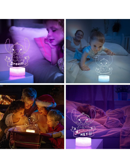 Luz Nocturna 3D Personalizada Hoofun con Control Remoto 16 Colores