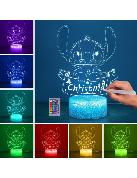 Luz Nocturna 3D Personalizada Hoofun con Control Remoto 16 Colores
