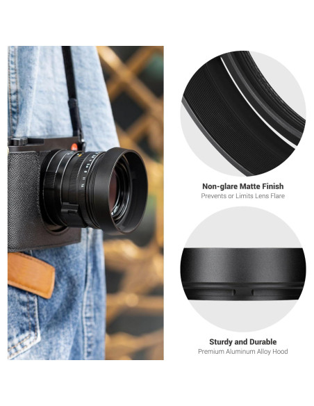 Capucha de Lente de Aluminio JJC para Leica Q3/Q2/Q - 49mm