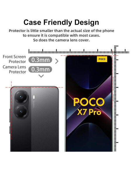 Protector de Pantalla Xiaomi Poco X7 Pro 6.67" Vidrio Templado 9H