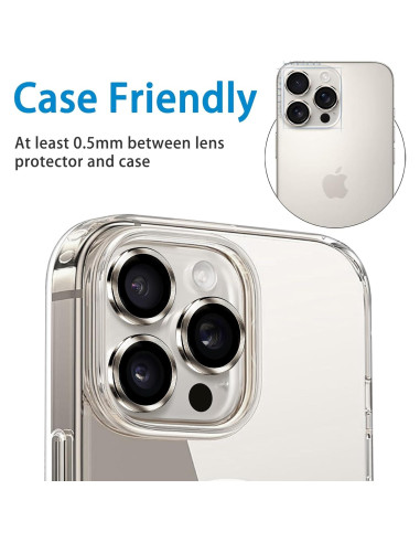 Protector de Lente de Cámara Hsefo para iPhone 16 Pro/Max 9H