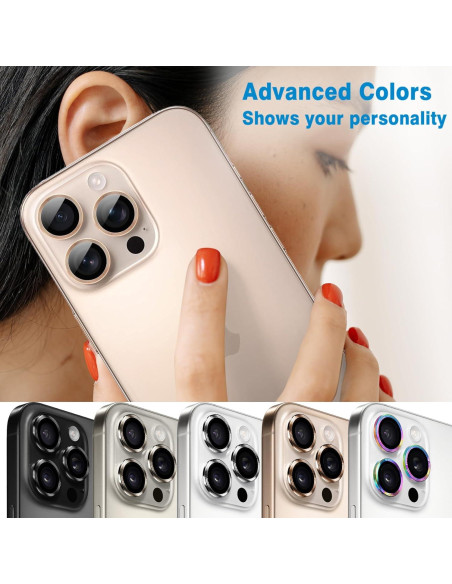 Protector de Lente de Cámara Hsefo para iPhone 16 Pro/Max 9H