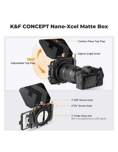 Caja Mate K&F CONCEPT para DSLR con Filtros Cuadrados 4x5.65