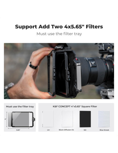 Caja Mate K&F CONCEPT para DSLR con Filtros Cuadrados 4x5.65