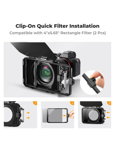 Caja Mate K&F CONCEPT para DSLR con Filtros Cuadrados 4x5.65