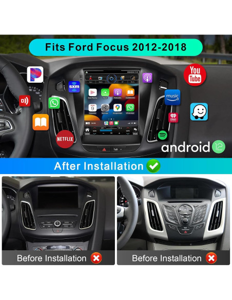 Estéreo de Coche CRUIOLUT Ford Focus 2012-2018 9.7" Android 12