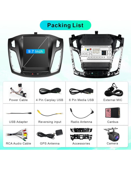 Estéreo de Coche CRUIOLUT Ford Focus 2012-2018 9.7" Android 12