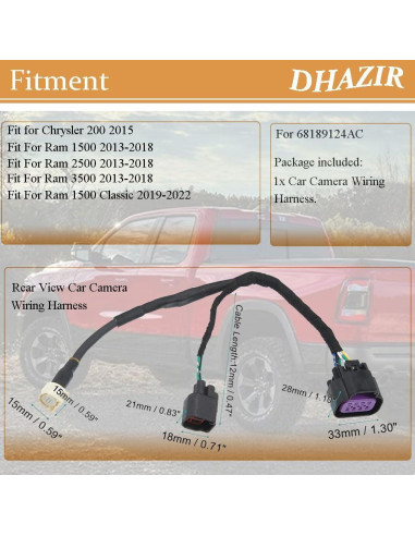 Arnés de Cableado de Cámara de Respaldo Dihanfs 68189124AC