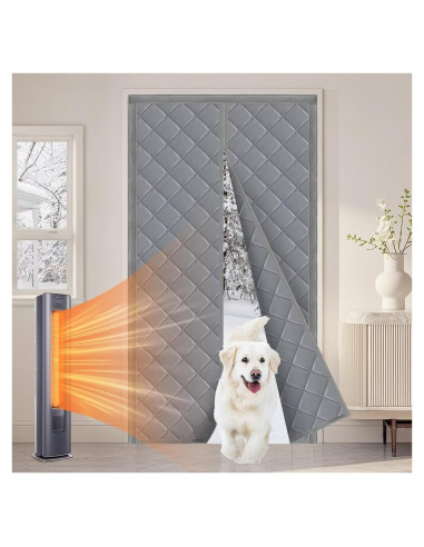 Cortina Aislante Magnética QNLONG 34x82 Pulgadas Gris