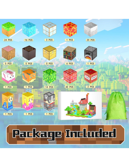 150 Piezas Bloques Magnéticos HenaBoo Juguetes STEM 3-8 Años