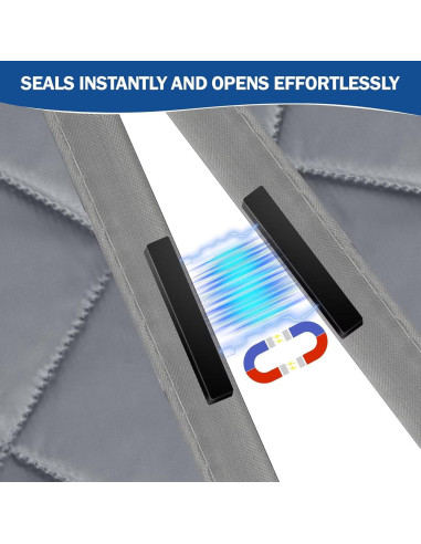 Cortina Aislante Magnética QNLONG 34x82 Pulgadas Gris