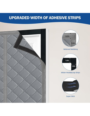 Cortina Aislante Magnética QNLONG 34x82 Pulgadas Gris