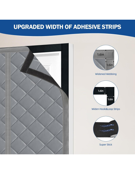 Cortina Aislante Magnética QNLONG 34x82 Pulgadas Gris