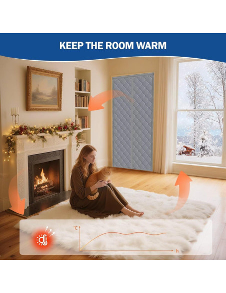 Cortina Aislante Magnética QNLONG 34x82 Pulgadas Gris