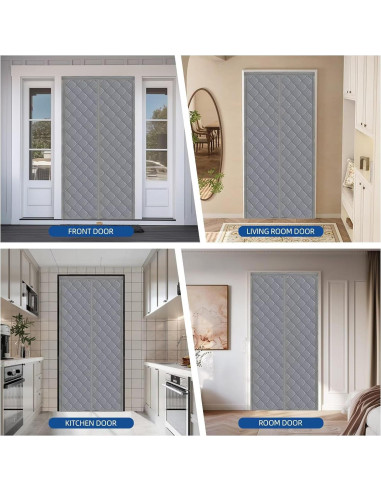 Cortina Aislante Magnética QNLONG 34x82 Pulgadas Gris