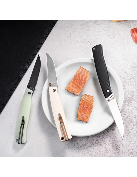 Cuchillo Plegable Sanrenmu 311L 80mm Acero 12C27 Mango G10 Negro