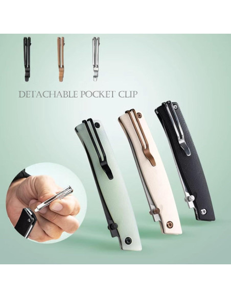 Cuchillo Plegable Sanrenmu 311L 80mm Acero 12C27 Mango G10 Negro