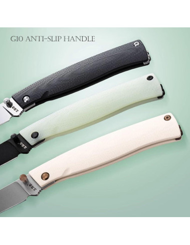 Cuchillo Plegable Sanrenmu 311L 80mm Acero 12C27 Mango G10 Negro