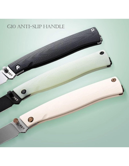 Cuchillo Plegable Sanrenmu 311L 80mm Acero 12C27 Mango G10 Negro