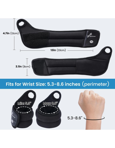 Pesas de Muñeca Sportneer 0.45 kg x 2 para Entrenamiento