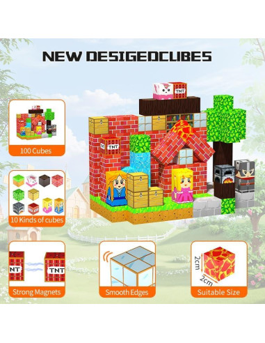 150 Piezas Bloques Magnéticos HenaBoo Juguetes STEM 3-8 Años