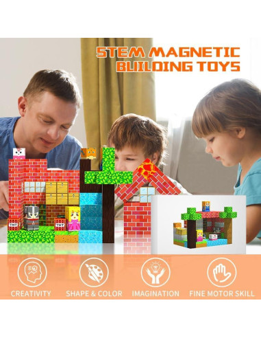 150 Piezas Bloques Magnéticos HenaBoo Juguetes STEM 3-8 Años