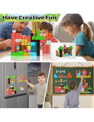 150 Piezas Bloques Magnéticos HenaBoo Juguetes STEM 3-8 Años