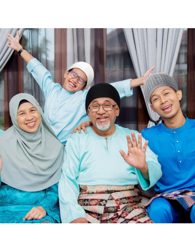 Conjunto de Gorras Kufi y Cuentas de Oración Musulmana Jiuguva